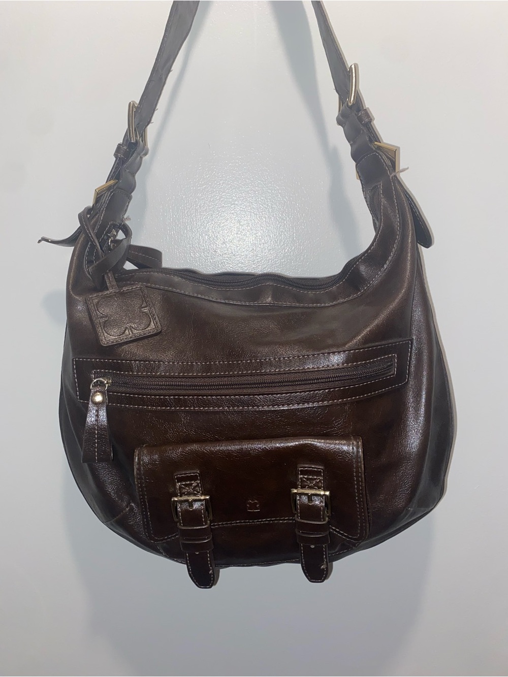 Liz Claiborne Dark Brown Leather Shoulder Bag